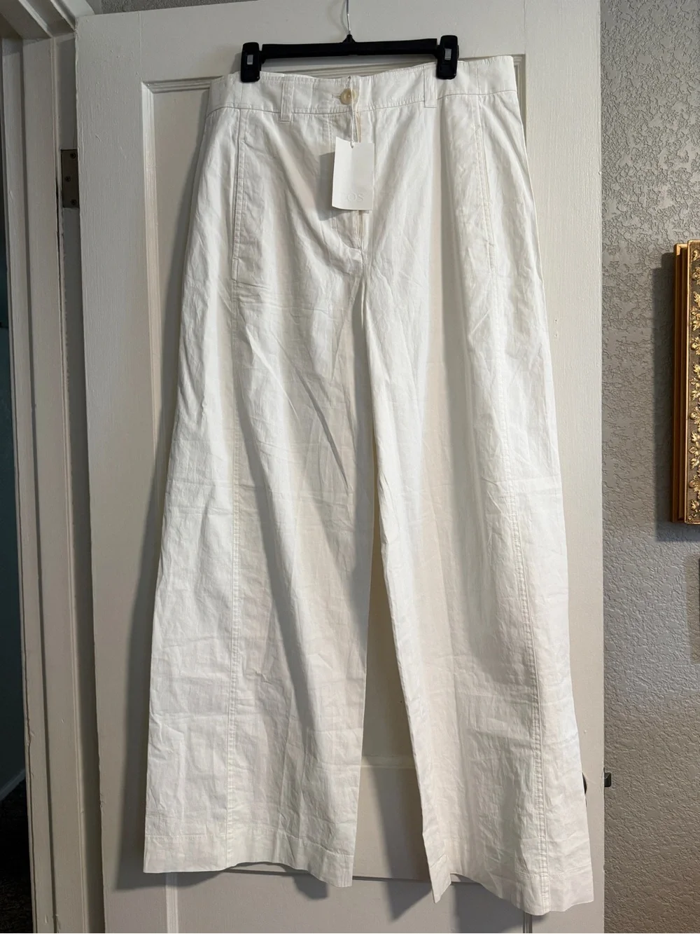 COS Cream-White Wide Leg Trousers